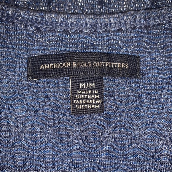 American Eagle blue button up tank top size M - Picture 3 of 3